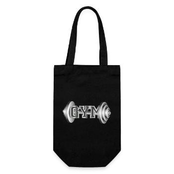 Dumbbell Typography for Fitness and Gym Enthusiasts - Gift Bag for Bottles - black - Front