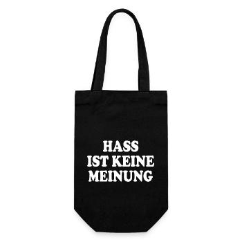 Hass ist keine meinung - Geschenkbeutel für Flaschen - Schwarz - Vorne