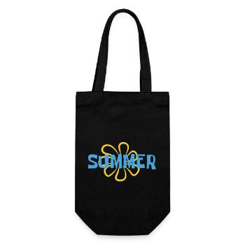 Sommer - Sonne - Urlaub - gute Laune - Geschenkbeutel für Flaschen - Schwarz - Vorne