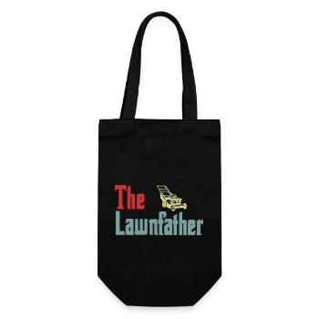 Lawn Mowing Lawnfather Father's Day Funny - Geschenkbeutel für Flaschen - Schwarz - Vorne