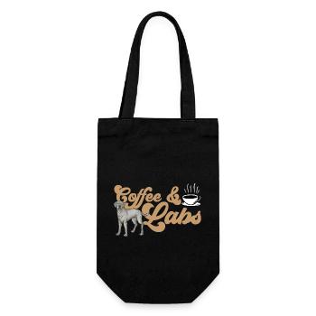 Silberner Labrador Retriever Silberner Lab - Geschenkbeutel für Flaschen - Schwarz - Vorne