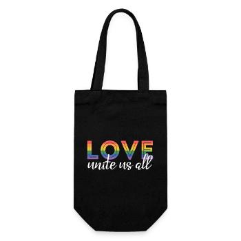 LGBT Pride Month - Liebe vereint uns alle - Geschenkbeutel für Flaschen - Schwarz - Vorne