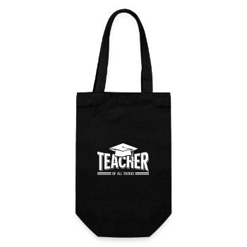 Teacher Lehrer Lehrerin Schule Beruf - Geschenkbeutel für Flaschen - Schwarz - Vorne