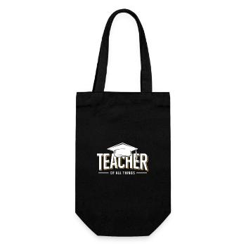 Teacher Lehrer Lehrerin Schule Beruf - Geschenkbeutel für Flaschen - Schwarz - Vorne