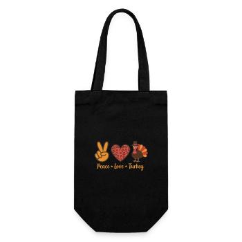 Thanksgiving Paix Amour Turquie - Sac à bouteille - noir - Devant