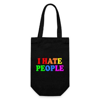 I hate people - Geschenkbeutel für Flaschen - Schwarz - Vorne
