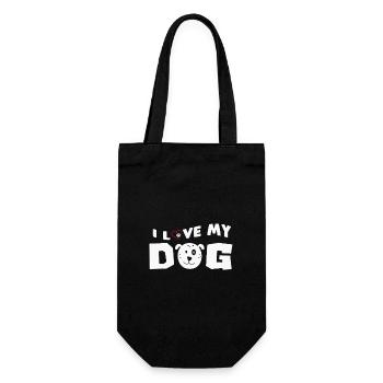 J’aime mon chien en disant que les chiens aiment - Sac à bouteille - noir - Devant