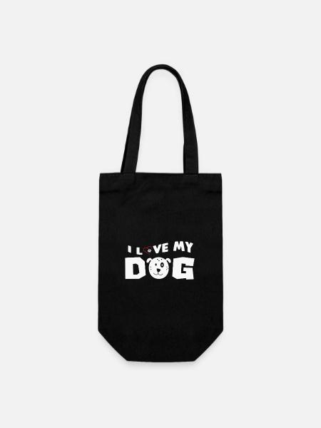 I Love My Dog Spruch Hunde Liebe - Geschenkbeutel für Flaschen - Schwarz