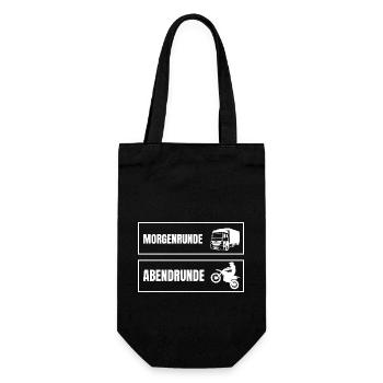 LKW und Motocross vereint! - Geschenkbeutel für Flaschen - Schwarz - Vorne