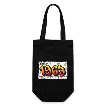 Retro 1963 Graffiti – 62 Jahre Iconic Edge - Geschenkbeutel für Flaschen - Schwarz - Vorne