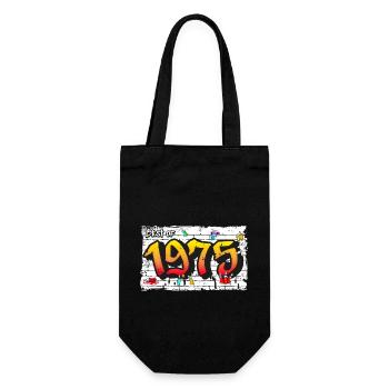 Retro Rebel 1975 Graffiti – 50 Jahre zeitlos - Geschenkbeutel für Flaschen - Schwarz - Vorne