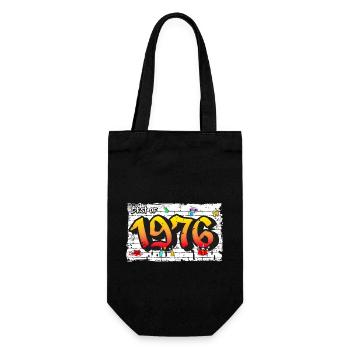 Vintage Vibes 1976 Graffiti – 49 Jahre Urban - Geschenkbeutel für Flaschen - Schwarz - Vorne