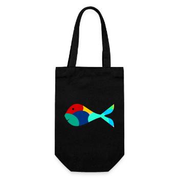 FISH. SARDINE. APRIL FOOL. SEA. OCEAN - Gift Bag for Bottles - black - Front