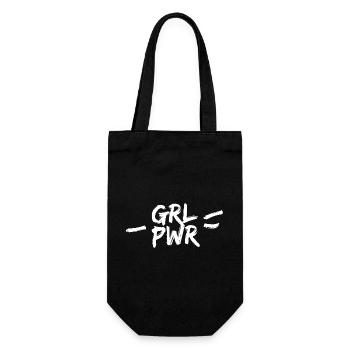 Girl Power Lettering / Girl Power - Gift Bag for Bottles - black - Front