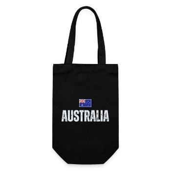Flag Australia, I love Australia - Gift Bag for Bottles - black - Front