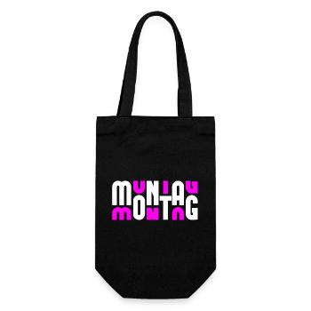 Monday White/Pink - Gift Bag for Bottles - black - Front