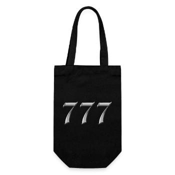 Engel Nummer 777 Glück - Geschenkbeutel für Flaschen - Schwarz - Vorne