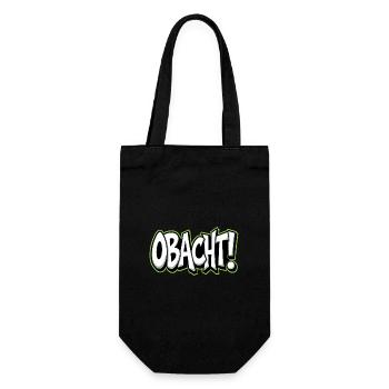 Caution Bavarian Saying Dialect Warning - Gift Bag for Bottles - black - Front