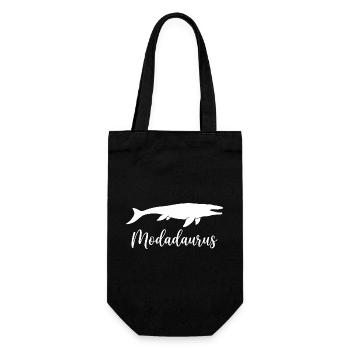Modadaurus Mosasaurus Dinosaurier-Vater - Geschenkbeutel für Flaschen - Schwarz - Vorne