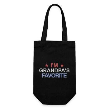 Petit-enfant préféré Lustig Je suis le préféré de Papy - Sac à bouteille - noir - Devant