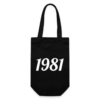 1981 Vintage 1981 Retro Geburtstag 1981 Geschenk - Geschenkbeutel für Flaschen - Schwarz - Vorne