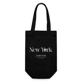 Liberty Island Neon-Skyline - Geschenkbeutel für Flaschen - Schwarz - Vorne