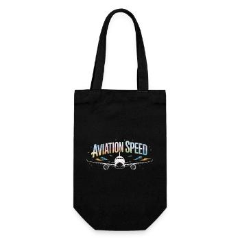Aviation Speed Passenger Aircraft Flying Print - Gift Bag for Bottles - black - Front