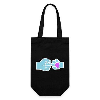 Fist Paw Check Human Animal Team - Gift Bag for Bottles - black - Front
