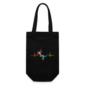 Boulderer Herzschlag Boulder Bouldern - Geschenkbeutel für Flaschen - Schwarz - Vorne