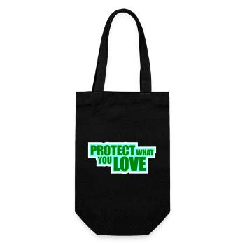 Protect What You Love Nature Protection Statement Logo - Gift Bag for Bottles - black - Front