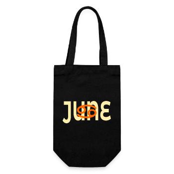 Geburtstag Juni – Sternzeichen Krebs - Geschenkbeutel für Flaschen - Schwarz - Vorne