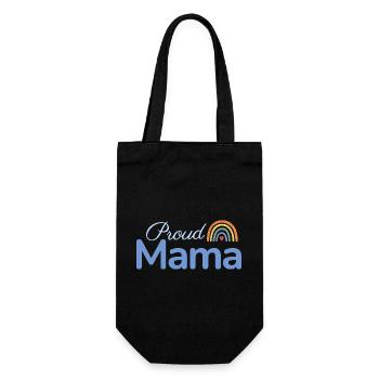 Proud Mama Regenbogen - Geschenkbeutel für Flaschen - Schwarz - Vorne