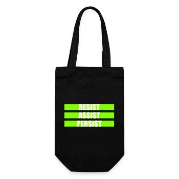 Resist Assist Persist Activism Motivation Logo - Gift Bag for Bottles - black - Front