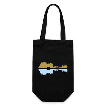 Gitarre pastel  - Geschenkbeutel für Flaschen - Schwarz - Vorne