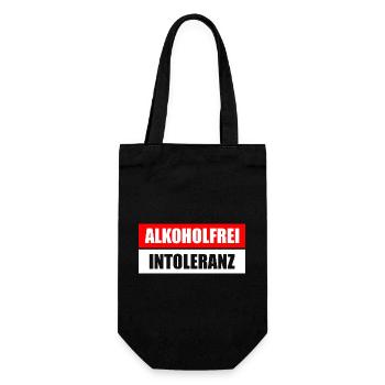Alkoholfrei Intoleranz Biertrinker Bierliebhaber - Geschenkbeutel für Flaschen - Schwarz - Vorne