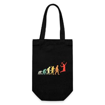 Badminton Evolution Badmintonspieler Smash Retro - Geschenkbeutel für Flaschen - Schwarz - Vorne