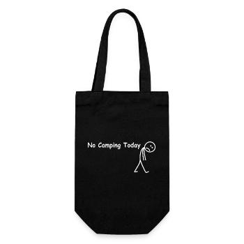No camping today – funny camper - Gift Bag for Bottles - black - Front