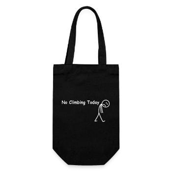 No climbing today – funny climber - Gift Bag for Bottles - black - Front