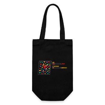 8-Bit Bouldern: Pixel Art Klettern Retro Design - Geschenkbeutel für Flaschen - Schwarz - Vorne