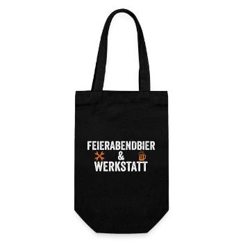 Feierabendbier & Werkstatt – Handwerker T-Shirt - Geschenkbeutel für Flaschen - Schwarz - Vorne