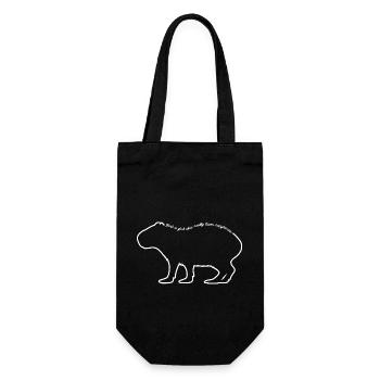 Just a girl who loves capybaras - outline - Spruch - Geschenkbeutel für Flaschen - Schwarz - Vorne