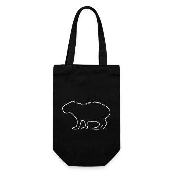 I just really like capybaras ok - Ouline - Saying - Gift Bag for Bottles - black - Front