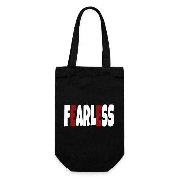Fearless - simple text - Gift Bag for Bottles - black - Front