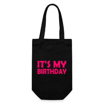 Its my birthday - Geschenkbeutel für Flaschen - Schwarz - Vorne