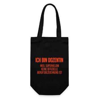 Dozentin - Mein offizieller Superhelden-Beruf! - Geschenkbeutel für Flaschen - Schwarz - Vorne
