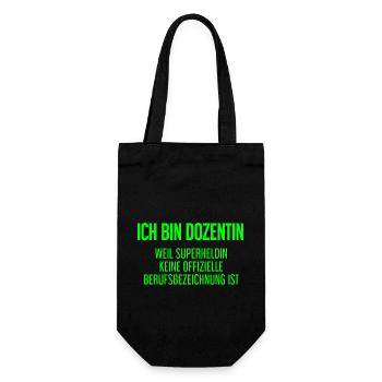 Dozentin - Mein offizieller Superhelden-Beruf! - Geschenkbeutel für Flaschen - Schwarz - Vorne