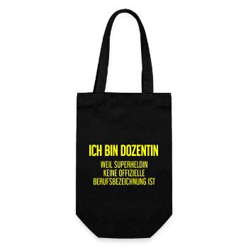Dozentin - Mein offizieller Superhelden-Beruf! - Geschenkbeutel für Flaschen - Schwarz - Vorne
