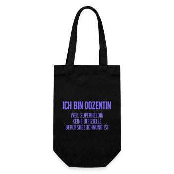 Dozentin - Mein offizieller Superhelden-Beruf! - Geschenkbeutel für Flaschen - Schwarz - Vorne