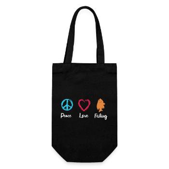 Peace Love Pêche - Sac à bouteille - noir - Devant