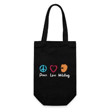 Peace Love Welding - Geschenkbeutel für Flaschen - Schwarz - Vorne